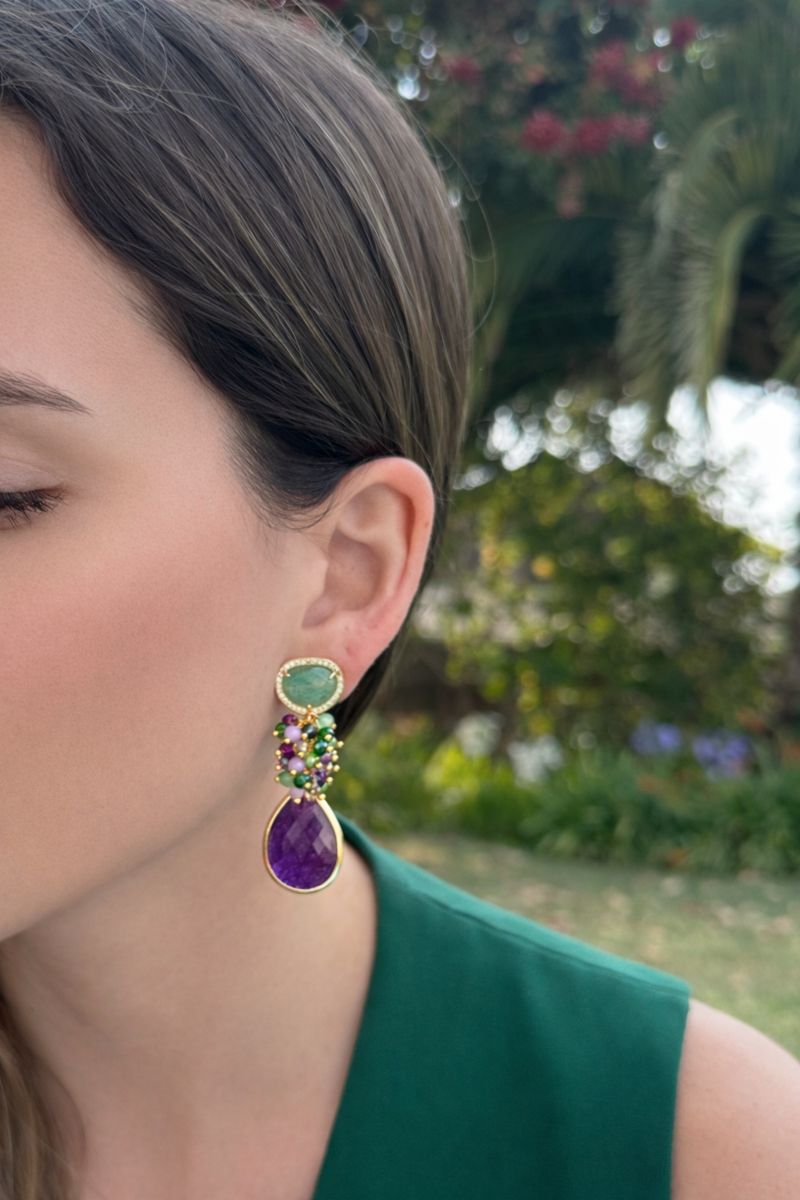 Aro Milán verde y morado