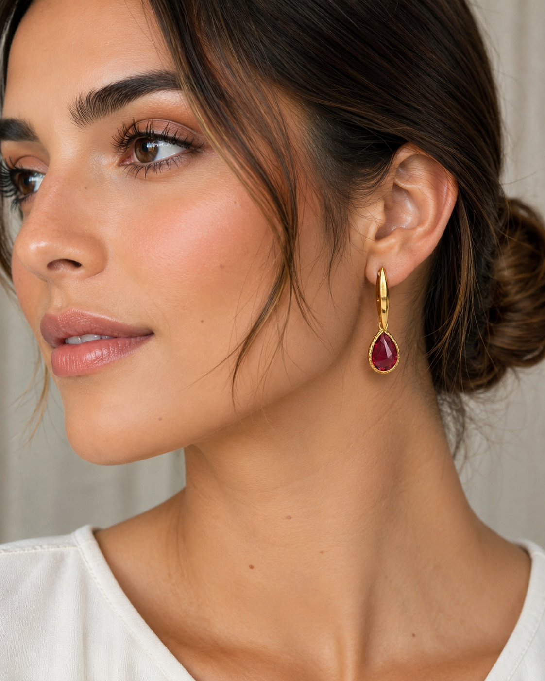 Aro Goccia Maxi rojo granate