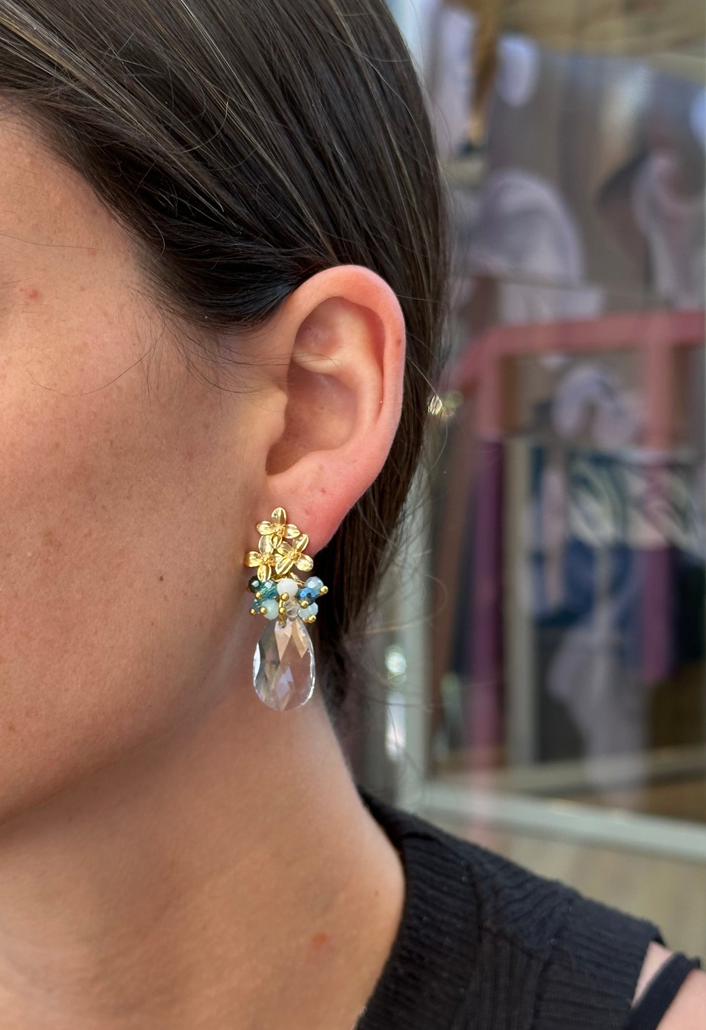 Aro Stella racimo turquesa