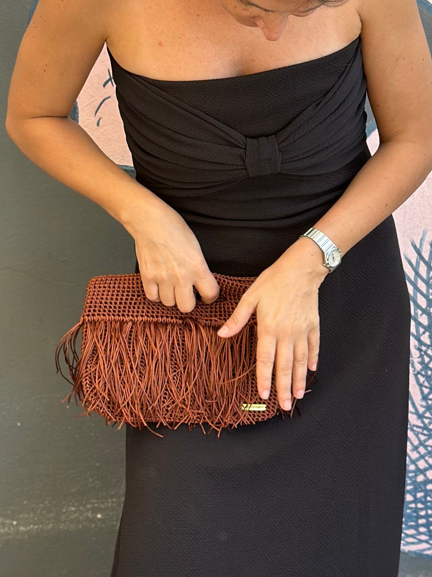 Cartera Frange café