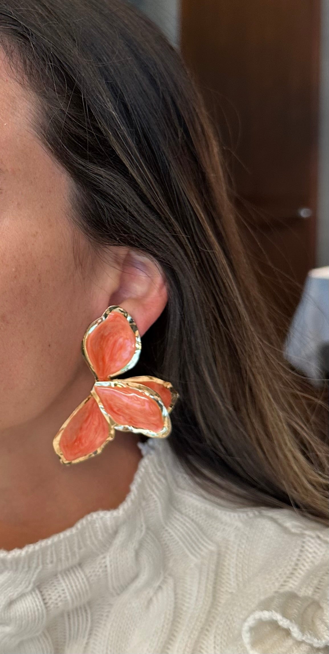 Aro Maxi Fiore smaltato coral
