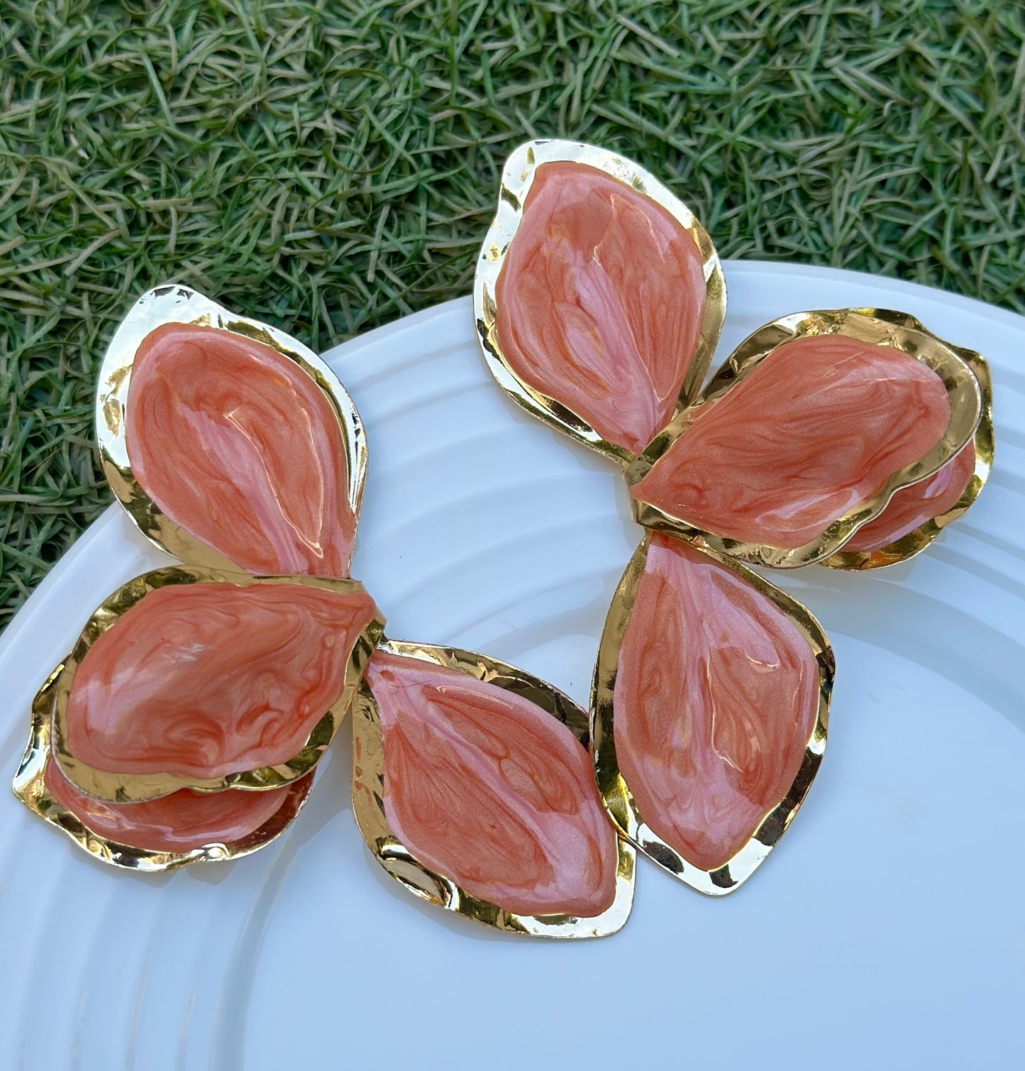 Aro Maxi Fiore smaltato coral