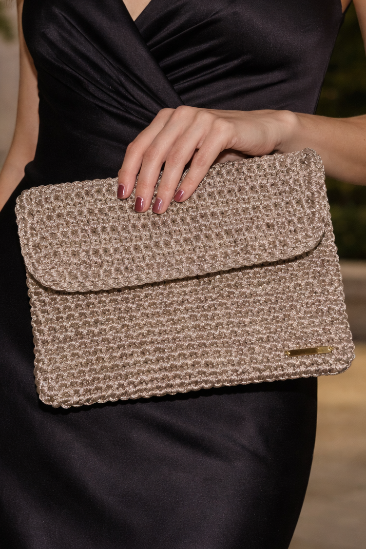 Cartera Sienna beige brillante
