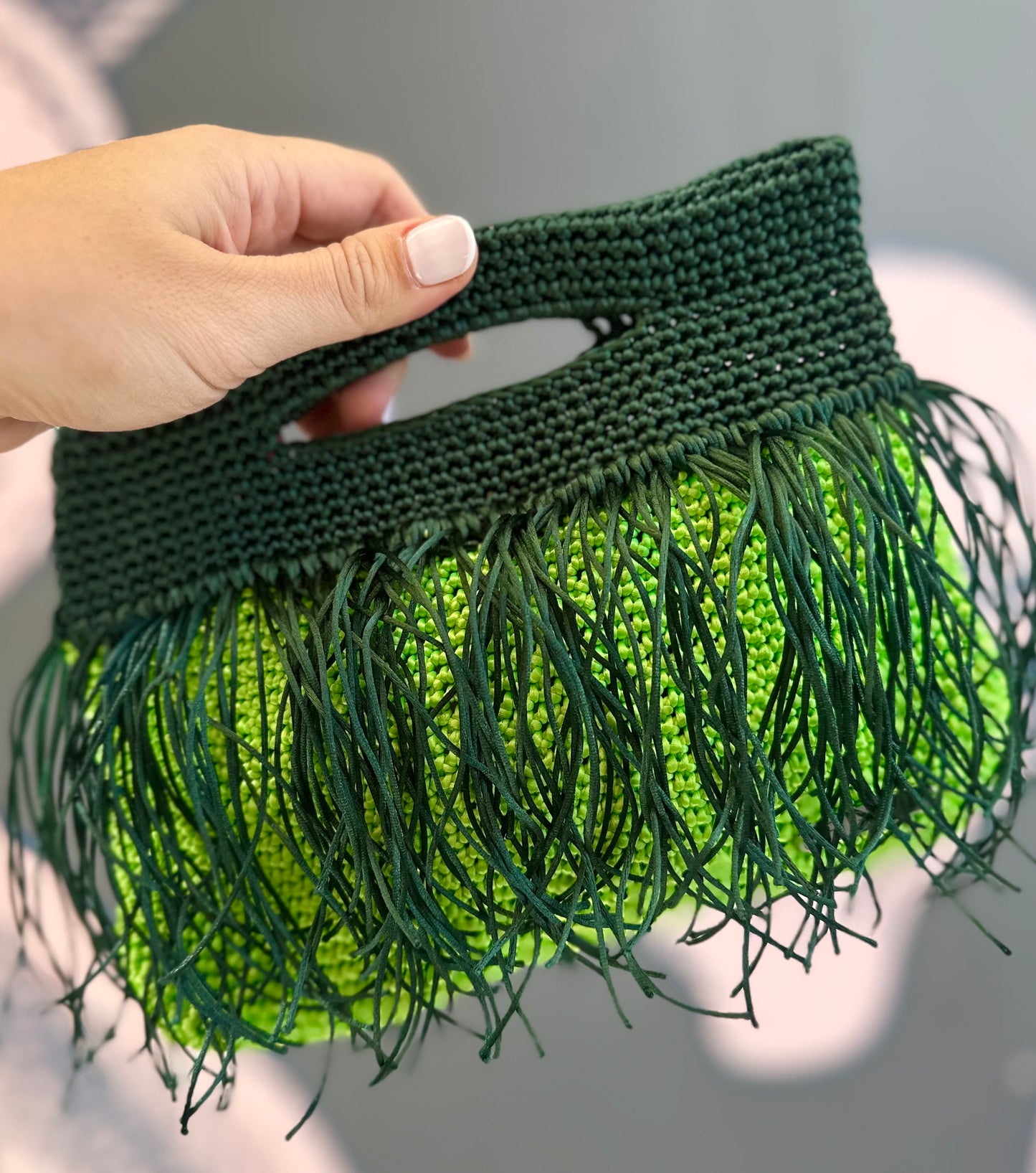 Cartera Frange verde