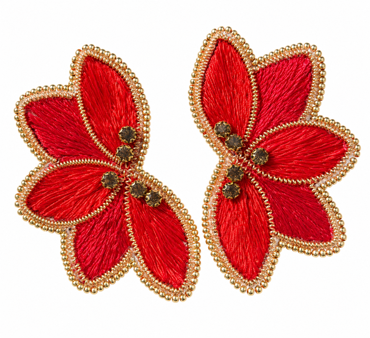 Aro Ricamo maxi flor roja