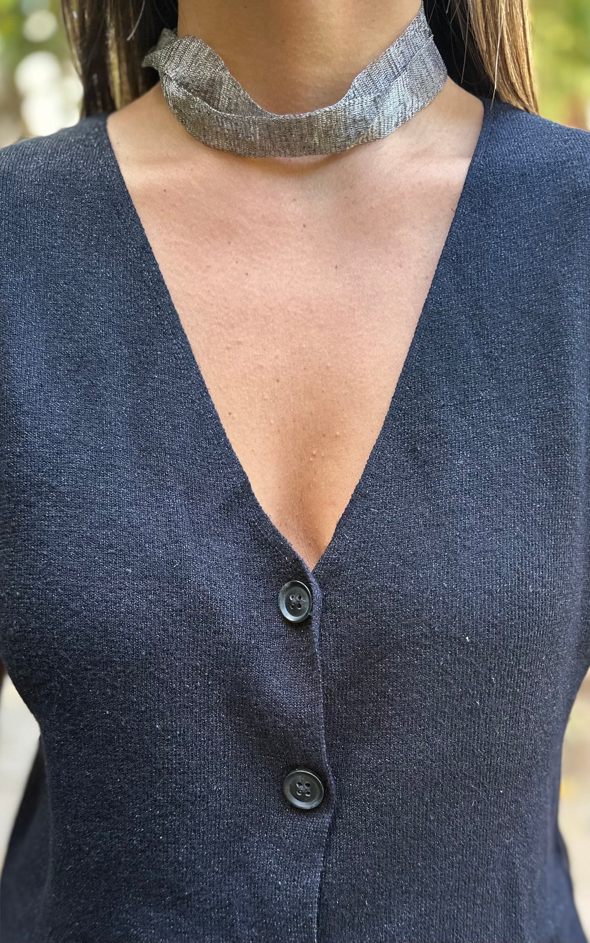 Choker Titanio plata