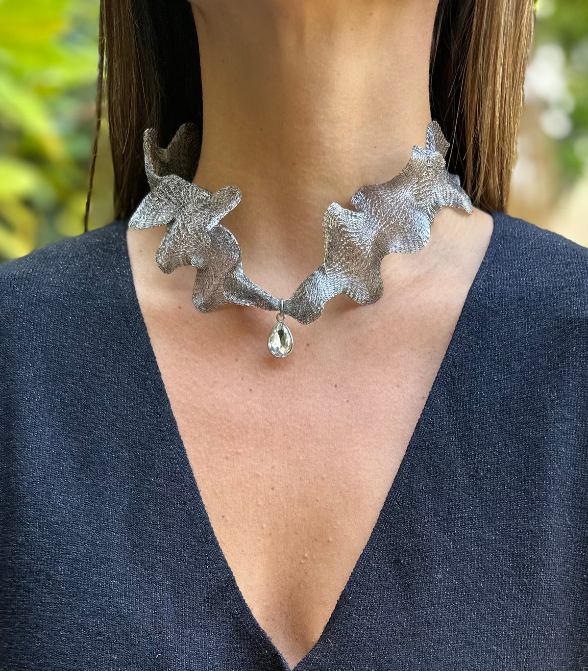Collar Titanio plata