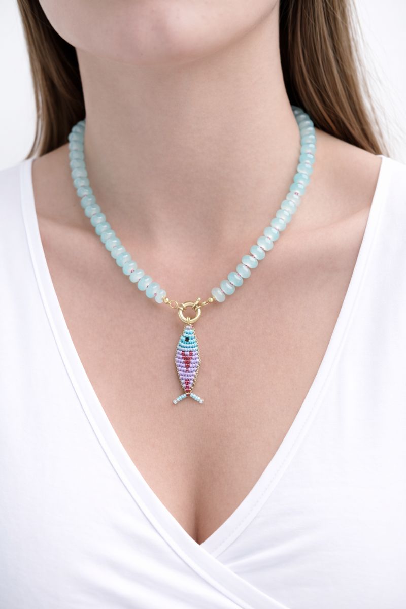 Collar Pesce Celeste