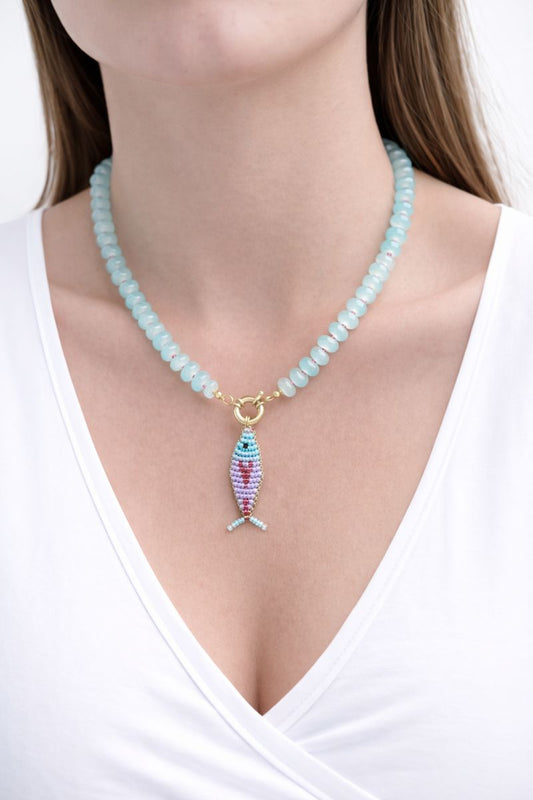 Collar Pesce Celeste