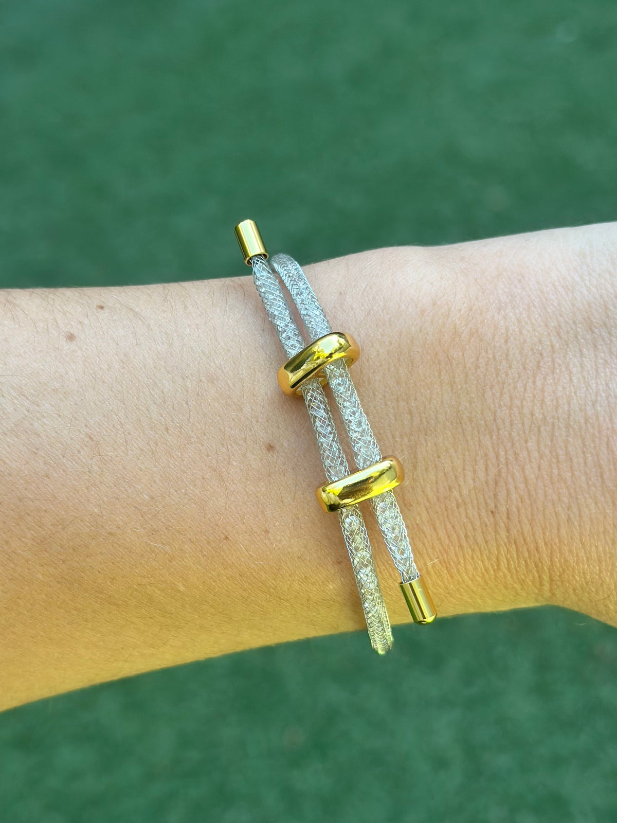 Pulsera Luce Doppia Croce plateada