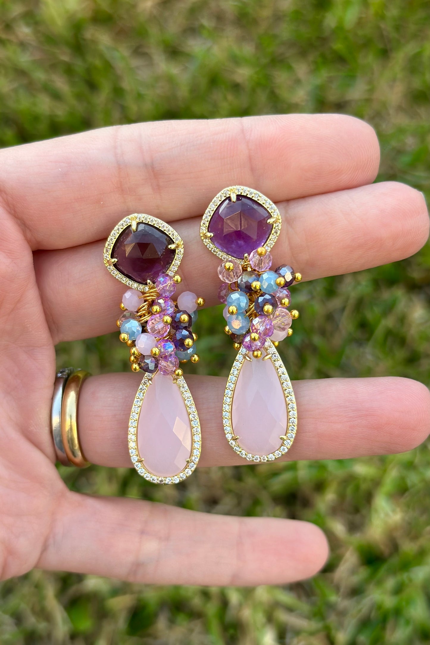 Aro Federica morado y rosado