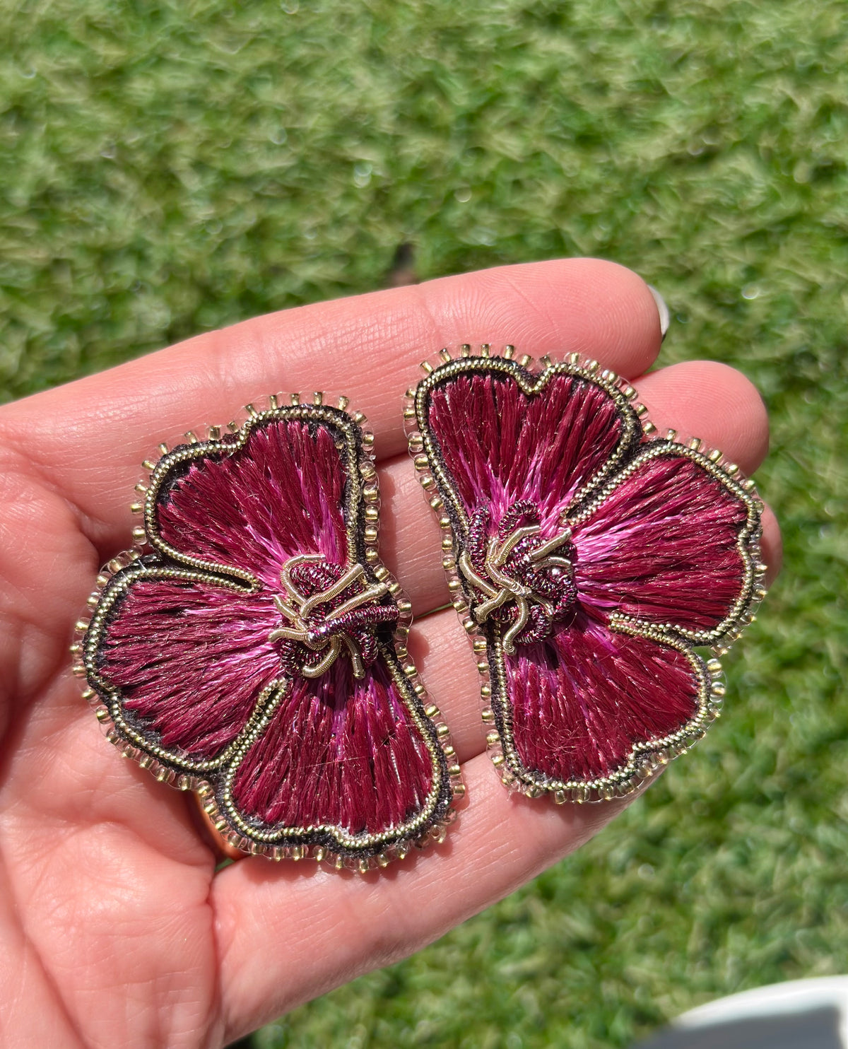 Aro Ricamo Magenta y Fucsia