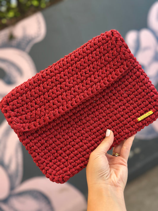 Cartera Sienna rojo brillo