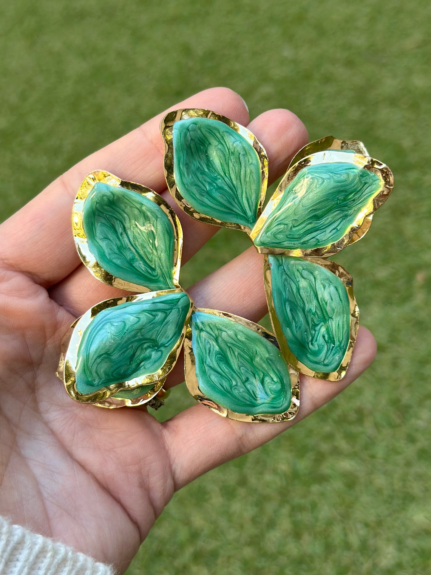 Aro Maxi Fiore smaltato verde