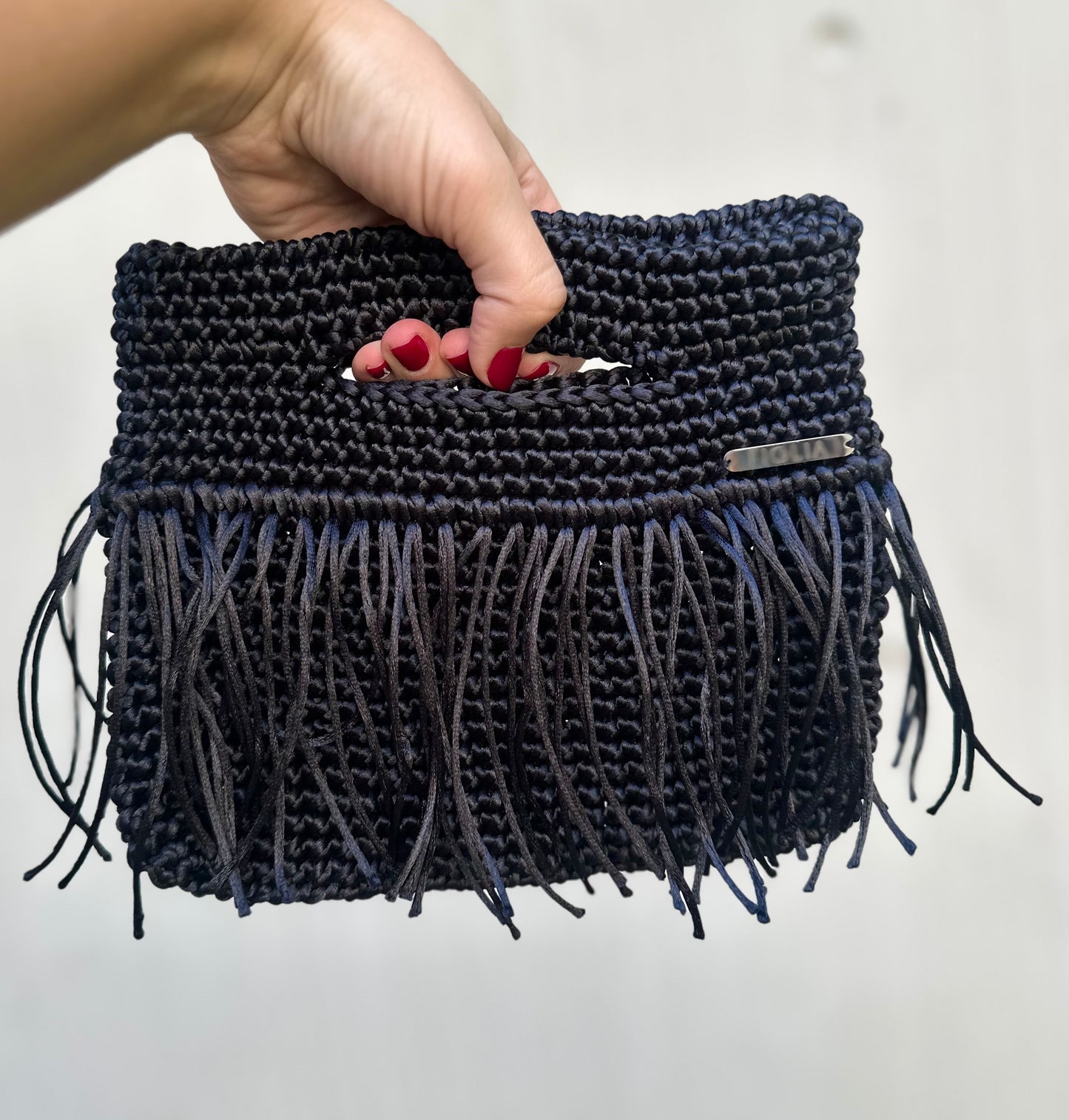 Cartera Frange negra (a pedido)