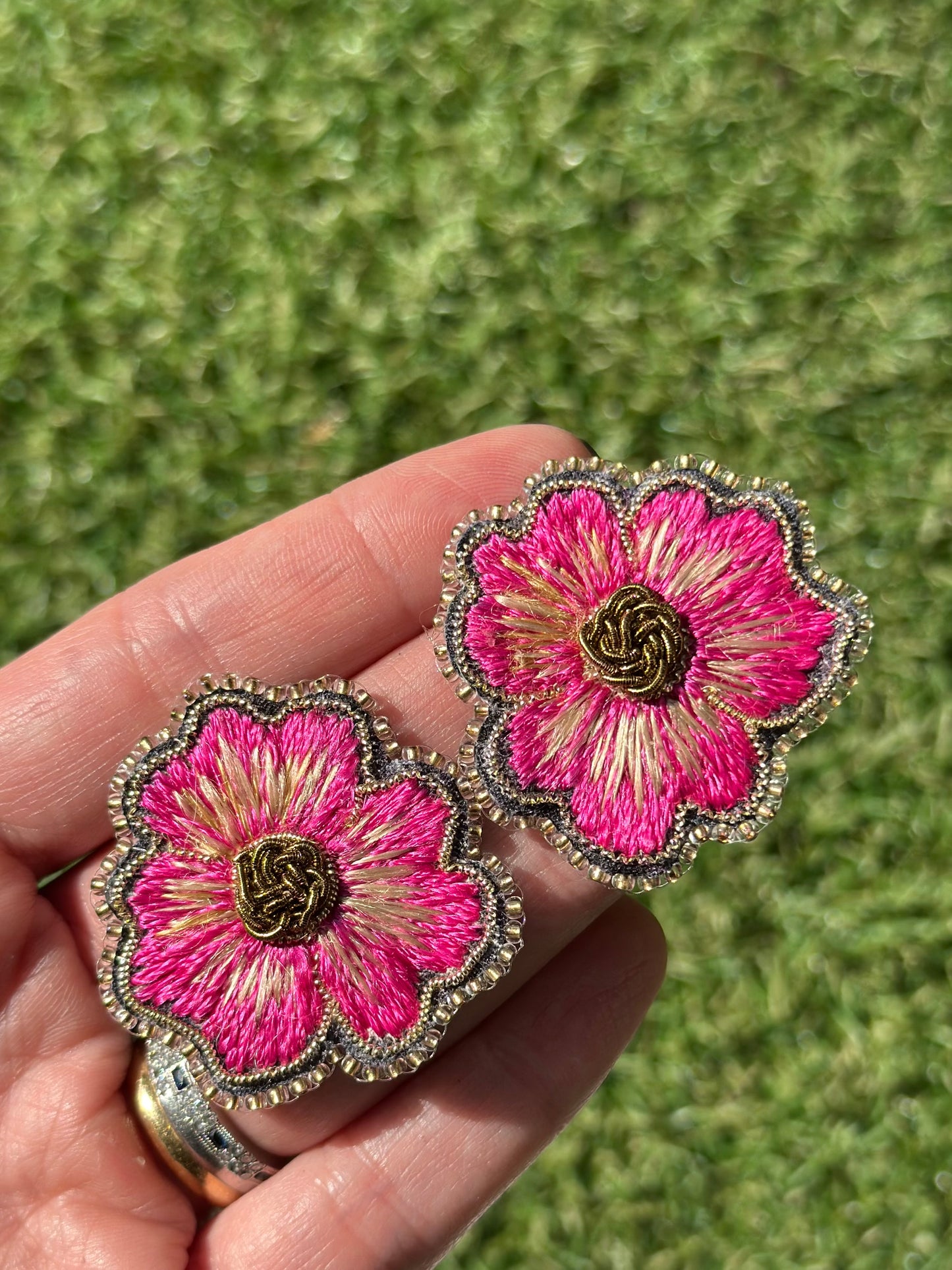 Aro Ricamo fucsia seda 02