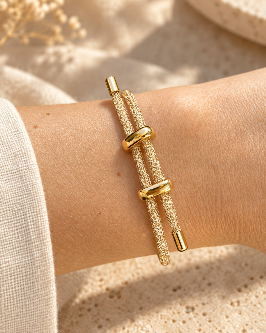 Pulsera Luce Doppia Croce oro