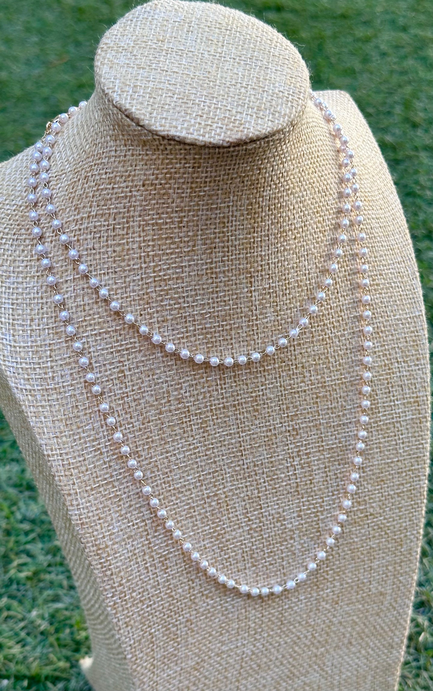 Collar Doppio perla