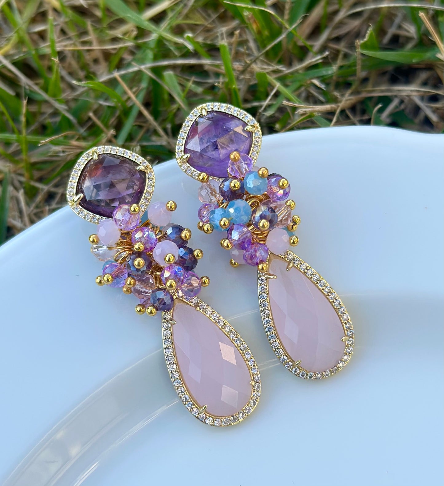 Aro Federica morado y rosado