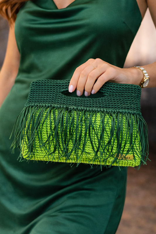 Cartera Frange verde