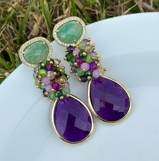 Aro Milán verde y morado