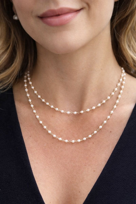 Collar Doppio perla