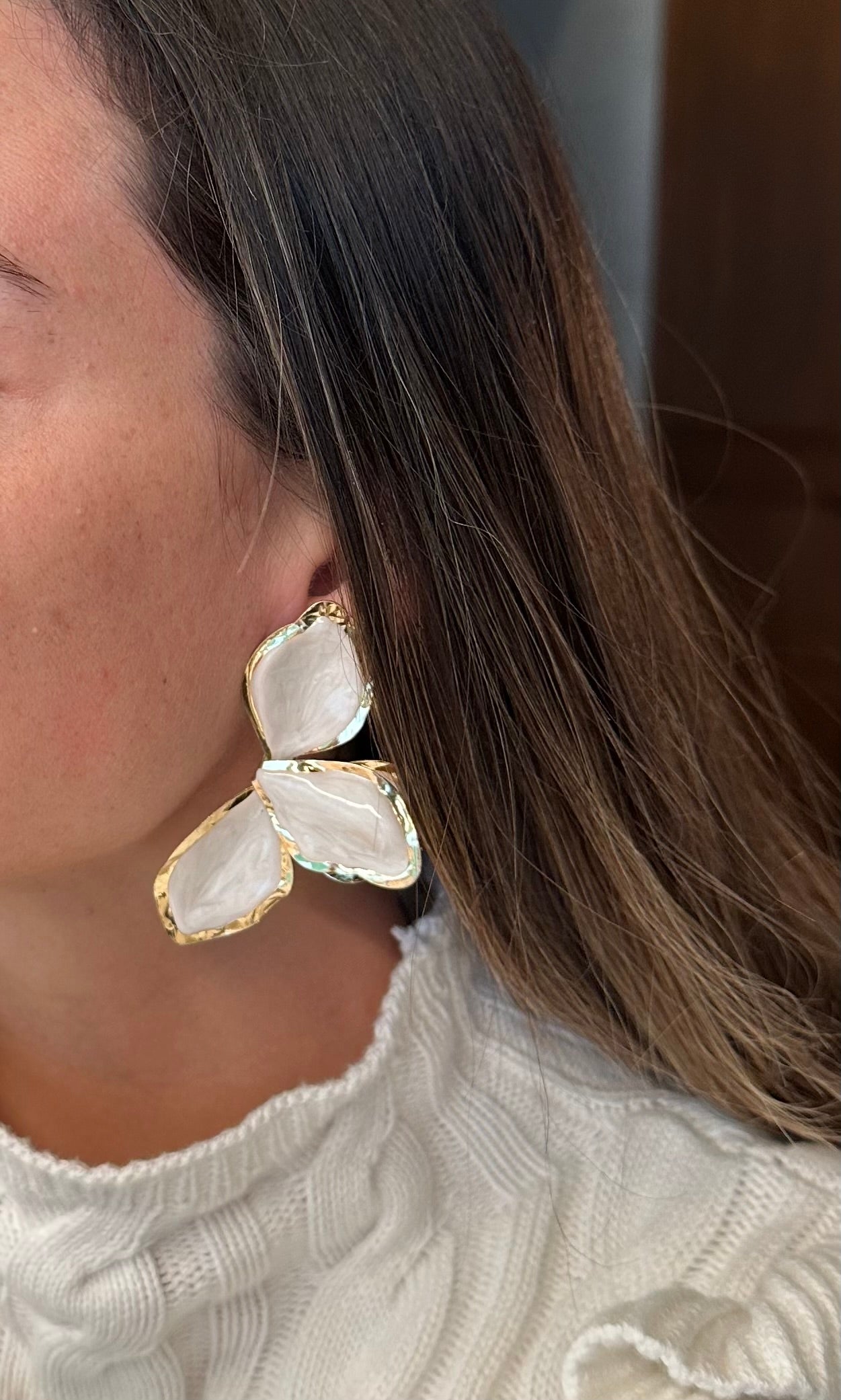 Aro Maxi Fiore smaltato crudo