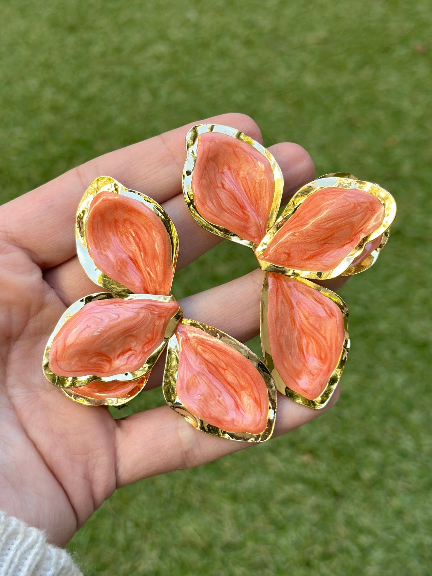 Aro Maxi Fiore smaltato coral
