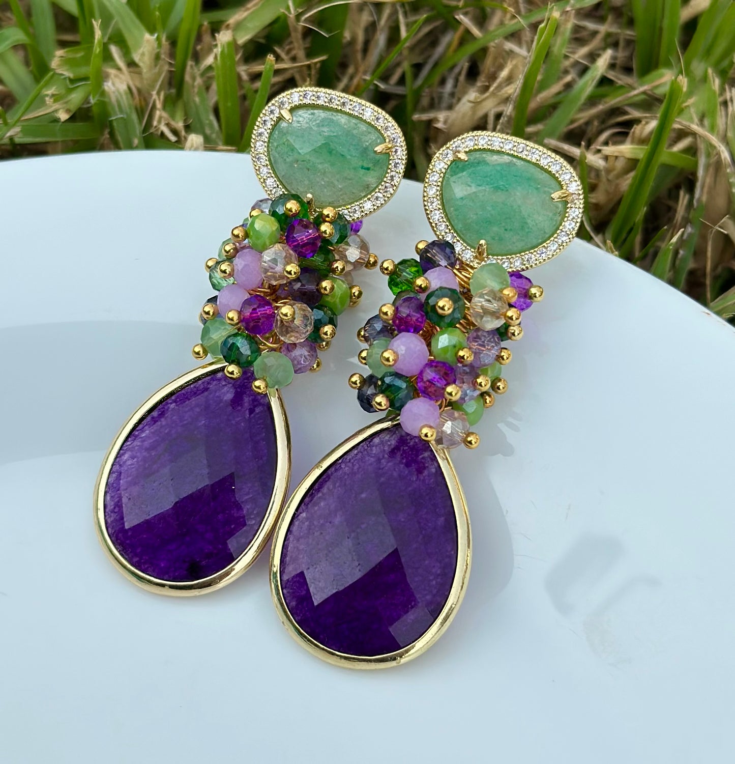 Aro Milán verde y morado