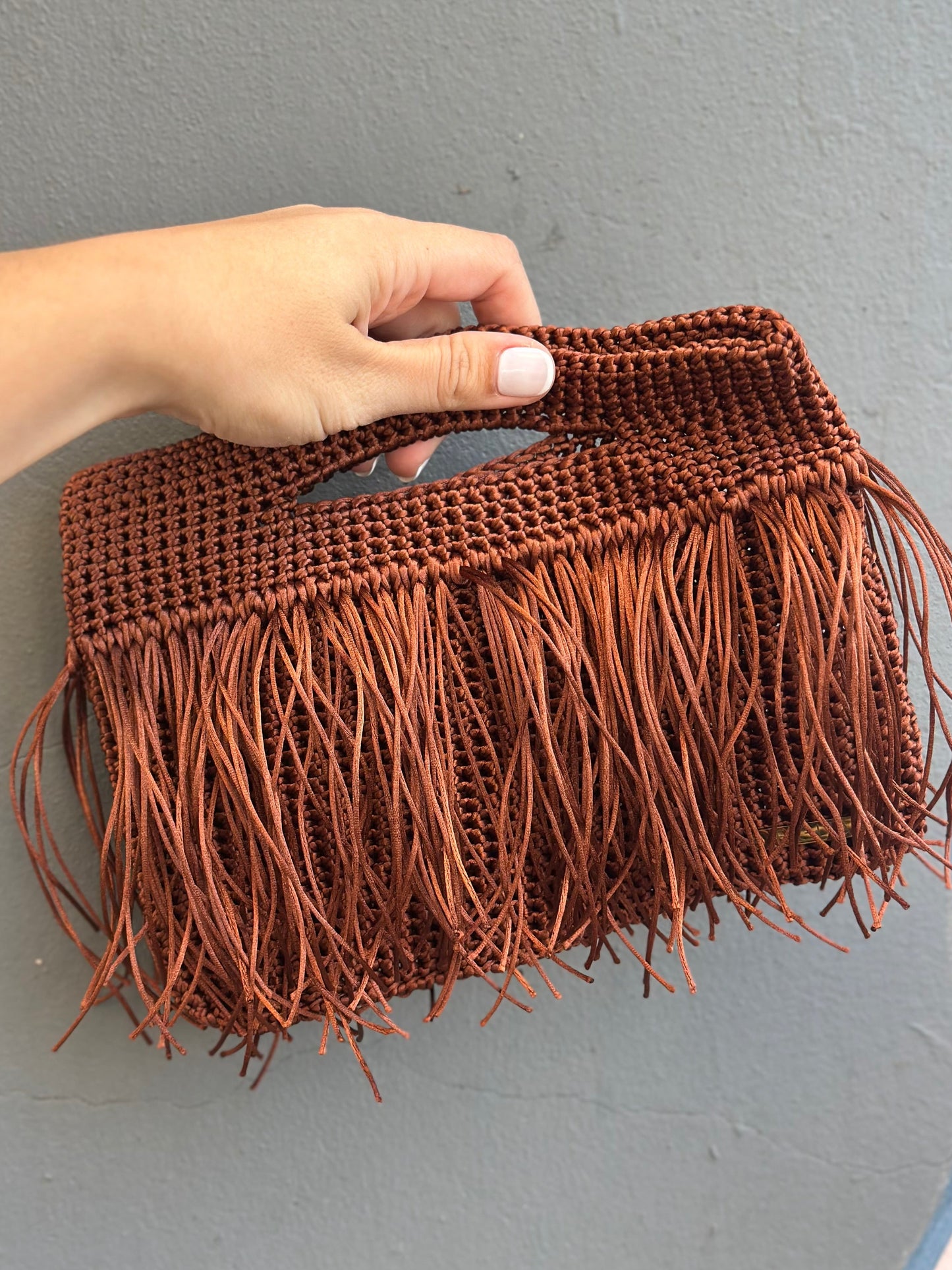Cartera Frange café