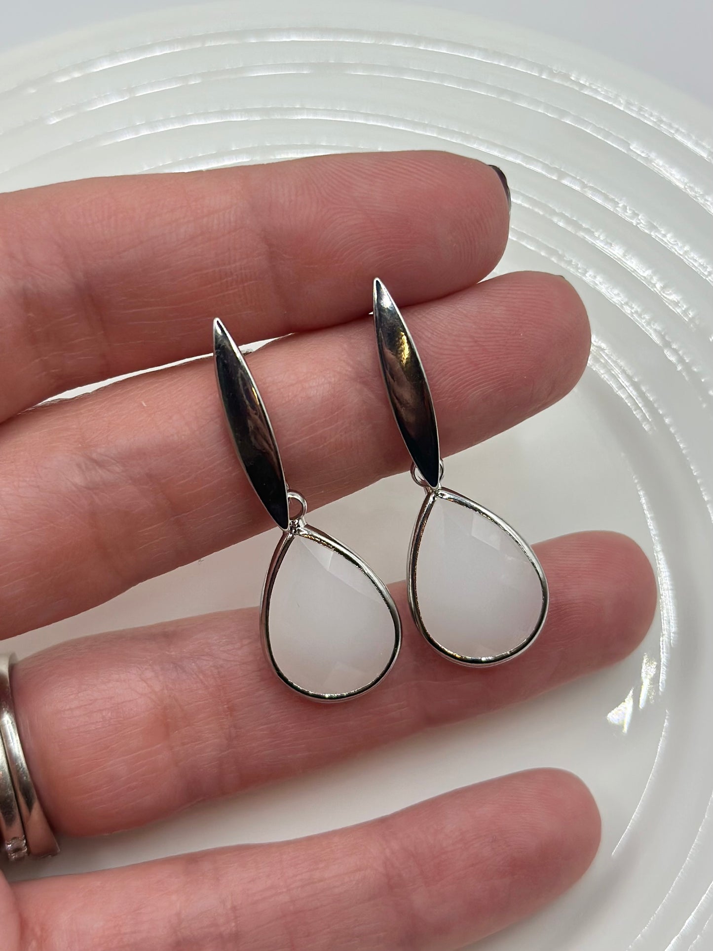 Aro Goccia Maxi blanco plata