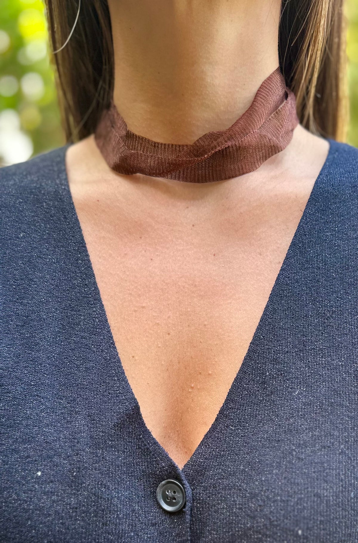 Choker Titanio café