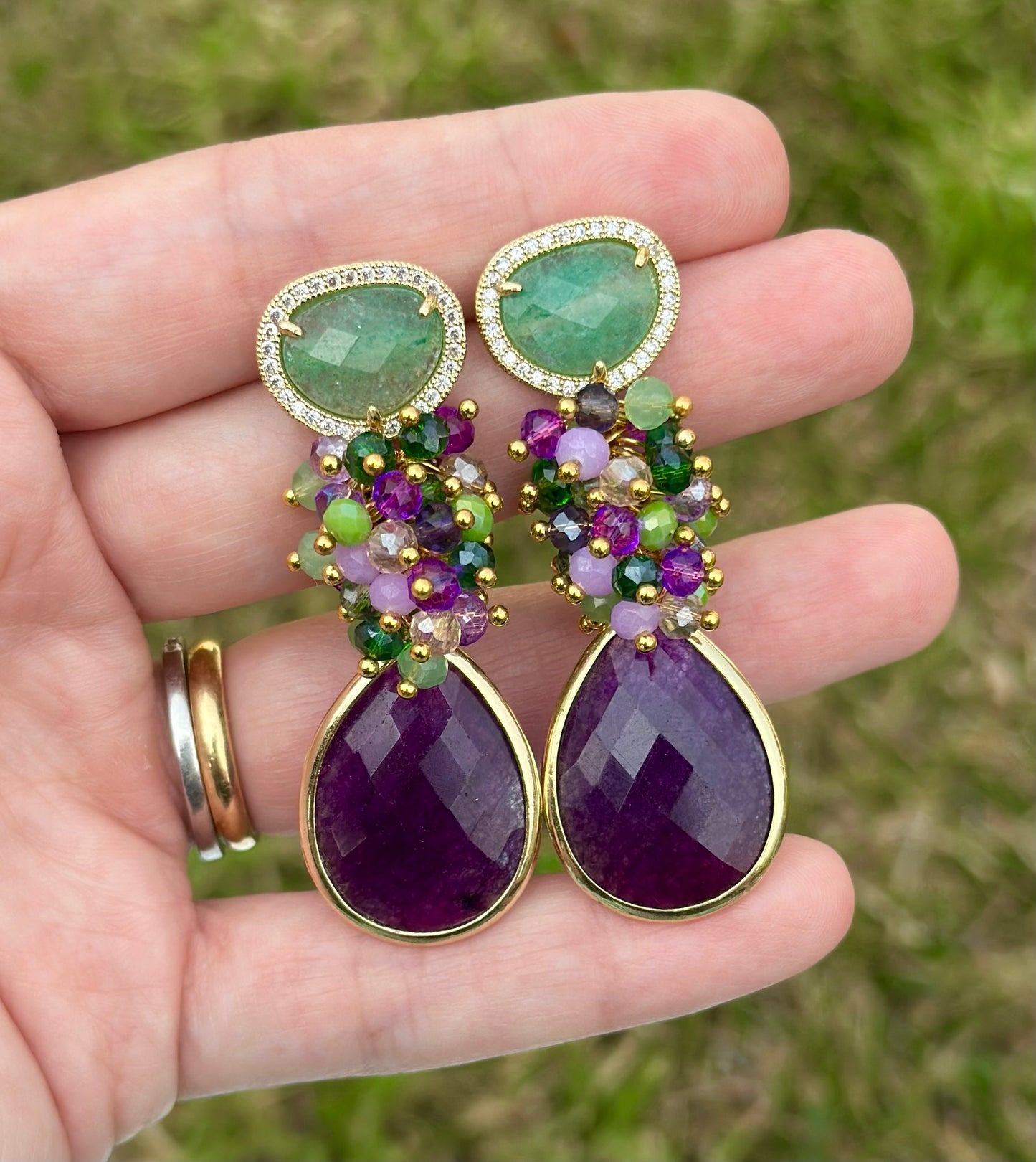 Aro Milán verde y morado