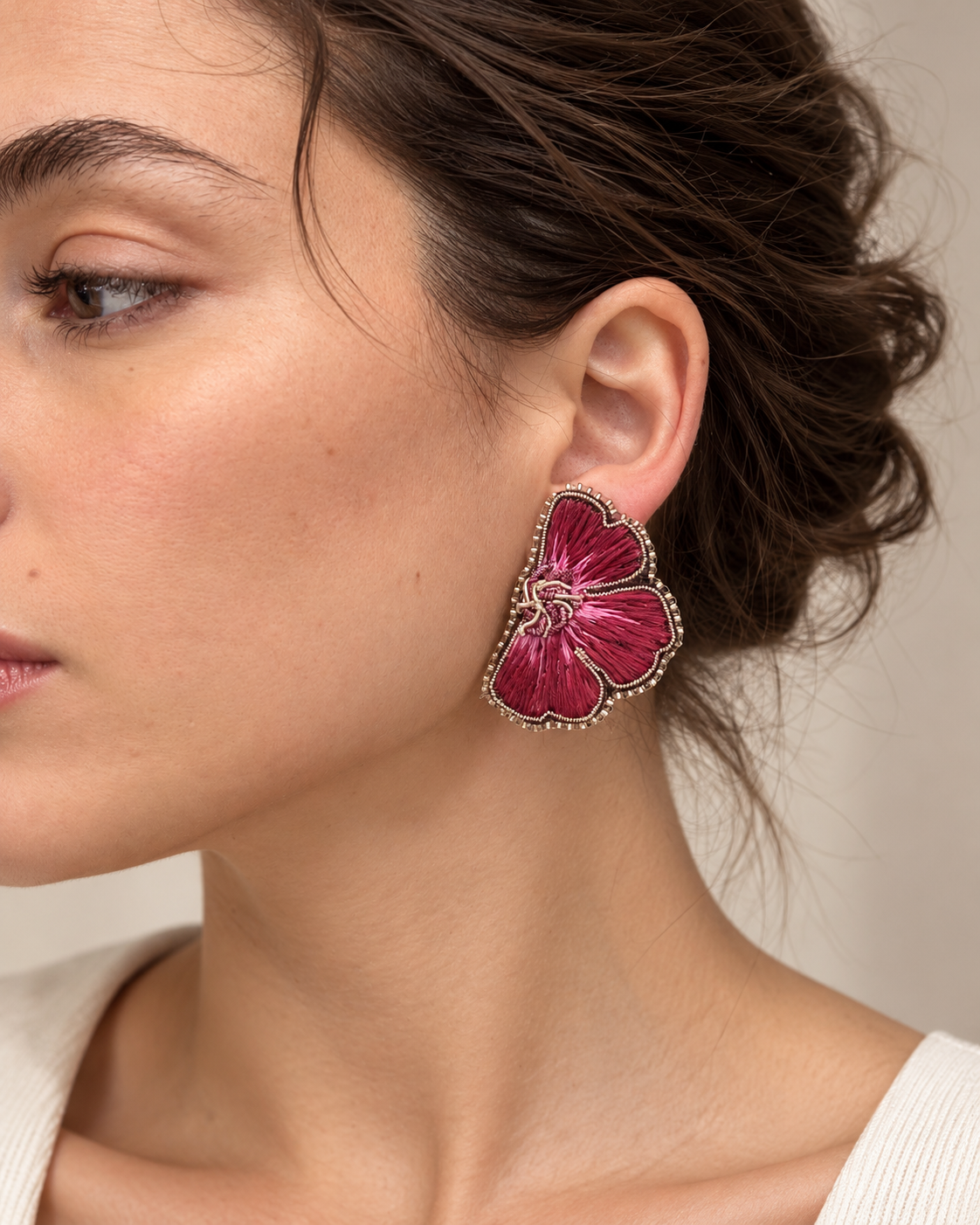 Aro Ricamo Magenta y Fucsia